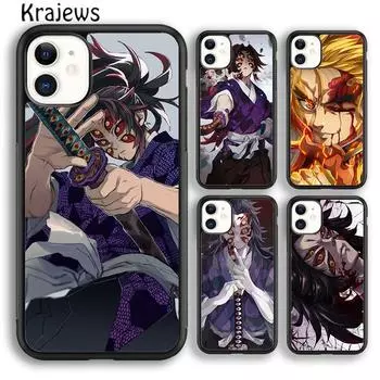 Чехол для телефона Krajews Kokushibo Demon Slayer Kimetsu no Yaiba для iPhone 14 5 SE 6s 7 8 plus XR XS 11 12 13 pro max Galaxy S21 S22 iPhone 6plus