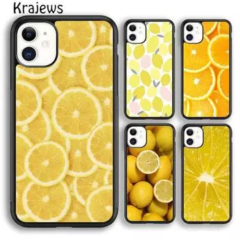 Чехол для телефона Krajews Lemons с желтым фруктовым узором для iPhone 14 5 6s 7 8 plus X XR XS 11 12 13 pro max Samsung S21 S22 ultra iPhone 6plus