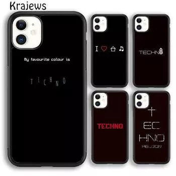 Чехол для телефона Krajews Love Techno с музыкальными цитатами для iPhone 14 5 SE 6s 7 8 plus X XR XS 11 12 13 pro max Samsung S21 S22 ultra iPhone 6plus