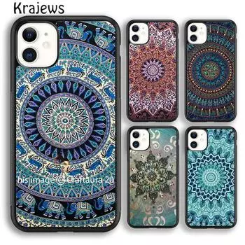 Чехол для телефона Krajews Mandala Sun Flower в стиле ретро с цветочным принтом для iPhone 14 5 SE 6s 7 8 plus X XR XS 11 12 13 pro max Samsung S21 S22 ultra iPhone 6plus