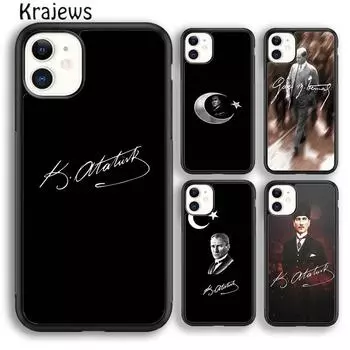Чехол для телефона Krajews Mustafa Kemal Ataturk Signature для iPhone 14 5 SE 6s 7 8 plus X XR XS 11 12 13 pro max Samsung S21 S22 ultra iPhone 6plus