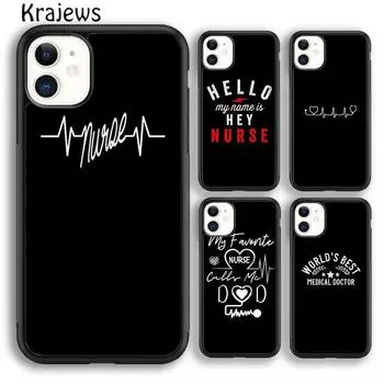 Чехол для телефона Krajews Nurse Heartbeat design для iPhone 14 5 6s 7 8 plus 11 12 13 pro X XR XS max Samsung Galaxy S21 S22ultra iPhone 6plus