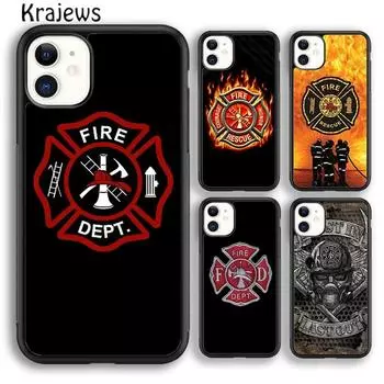 Чехол для телефона Krajews пожарно-спасательной службы для iPhone 14 5 6s 7 8 plus X XR XS 11 12 13 pro max Samsung Galaxy S21 S22ultra iPhone 6plus