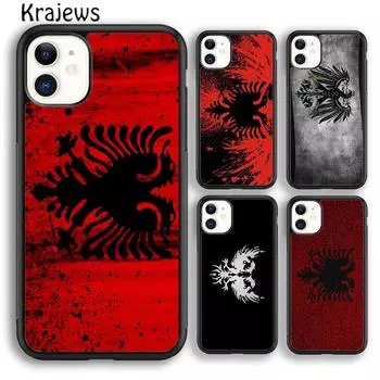 Чехол для телефона Krajews с албанским флагом Eagle Banner для iPhone 14 5S 6S 7 8 plus X XR XS 11 12 13 pro max Samsung S21 S22 ultra iPhone 6plus