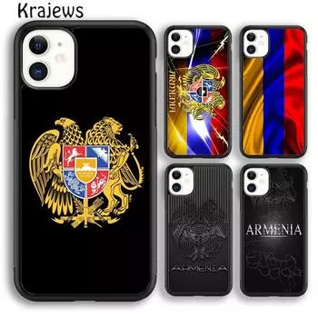 Чехол для телефона Krajews с армянским гербом и флагом для iPhone 14 5S 6S 7 8 plus X XR XS 11 12 13 pro max Samsung S21 S22 ultra iPhone 6plus