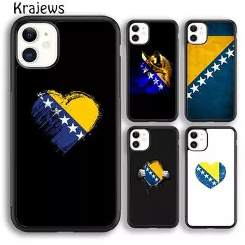 Чехол для телефона Krajews с флагом Боснии и Герцеговины для iPhone 14 5 SE 6s 7 8 plus X XR XS 11 12 13 pro max Samsung S21 S22 ultra iPhone 6plus