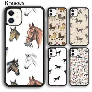 Чехол для телефона Krajews с изображением лошадей и коллажем для iPhone 14 5 6s 7 8 plus X XR XS 11 12 13 pro max Samsung Galaxy S21 S22ultra iPhone 6plus