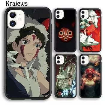 Чехол для телефона Krajews с рисунком Studio Ghibli «Принцесса Мононоке» для iPhone 14 5S 6S 7 8 plus X XR XS 11 12 13 pro max Samsung S21 S22 iPhone 6plus