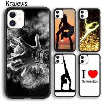 Чехол для телефона Krajews с силуэтом гимнастики для iPhone 14 5 6s 7 8 plus X XR XS 11 12 13 pro max Samsung Galaxy S21 S22 ultra iPhone 6plus