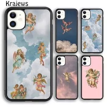 Чехол для телефона Krajews с винтажной картиной Paradise Angel для iPhone 14 5S SE 6s 7 8 plus X XR XS 11 12 13 pro max Galaxy S21 S22 iPhone 6plus