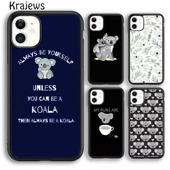 Чехол для телефона Krajews с забавным животным коалой для iPhone 14 5S 6S 7 8 plus X XR XS 11 12 13 pro max Samsung S21 S22 ultra iPhone 6plus