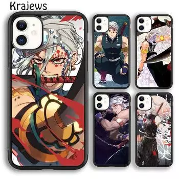 Чехол для телефона Krajews Tengen Uzui Kimetsu no Yaiba для iPhone 14 5 SE 6s 7 8 plus XR XS 11 12 13 pro max Samsung S21 S22 Plus iPhone 6plus