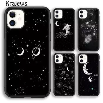 Чехол для телефона Krajews Trippy Art aesthetic Space Moon для iPhone 14 5 SE 6s 7 8 plus X XR XS 11 12 13 pro max Samsung S21 S22 iPhone 6plus