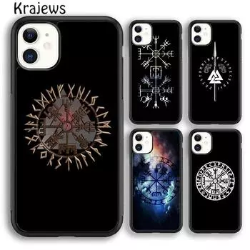 Чехол для телефона Krajews Viking Vegvisir Odin Nordic для iPhone 14 5 SE 6s 7 8 plus XR XS 11 12 13 pro max Samsung S21 S22ultra iPhone 6plus