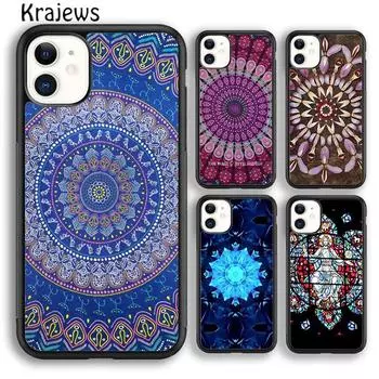 Чехол для телефона Krajews в стиле ретро Мандала с цветком для iPhone 14 5 SE 6s 7 8 plus XR XS 11 12 13 pro max Samsung Galaxy S21 S22ultra iPhone 6plus
