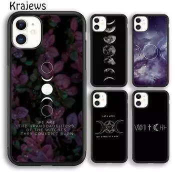 Чехол для телефона Krajews Witchcraft Witch Moon Moon для iPhone 14 5 6s 7 8 plus X XR XS 11 12 13 pro max Samsung Galaxy S21 S22 ultra iPhone 6plus