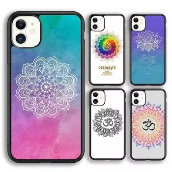 Чехол для телефона Krajews Yoga Om Namaste Mandala с красочным дизайном для iPhone 14 5 6s 7 8 plus X XR XS 11 12 13 pro max Samsung S21 S22 iPhone 6plus
