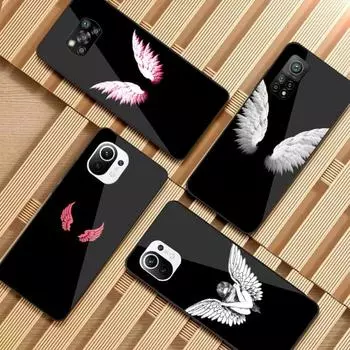 Чехол для телефона «Крылья судьбы» для Xiaomi 12 11T 10 9 Redmi Note 11 10 10S Pro Redmi 9 9A 8, черный стеклянный чехол для телефона из поликарбоната Xiaomi 12-12X