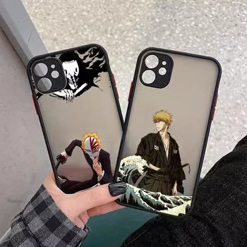 Чехол для телефона Kurosaki Ichigo Bleach с аниме для IPhone 13 12 11 Pro Max Xs Xr X 7 8 Plus, черный матовый полупрозрачный чехол iPhone 13pro max