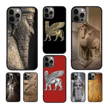 Чехол для телефона Lamassu Assyrian Winged Lion для iPhone 11 12 13 14 Pro Max mini XR XS SE 2020 6 7 8 Plus Samsung S21 S22 Coque Funda iPhone 6plus