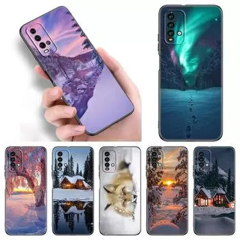 Чехол для телефона Landscape Winter Light Snow для Xiaomi Redmi Note 11 10 9 8 Pro 11T 5G 10T 10S 9S 9T 9i 9C 9A 8T, мягкий черный чехол из ТПУ Redmi 8