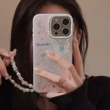 Чехол для телефона Lanyard Butterfly Flower, совместимый и подходящий для iPhone15 14 13/12/11promax 14plus
