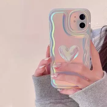 Чехол для телефона Laser 3D Love Heart для iPhone 15 Promax - мягкий силиконовый чехол, устойчивый к падениям, для Apple iPhone 15/14/13/12/11/xr/xs для леди-девушки Laser Love