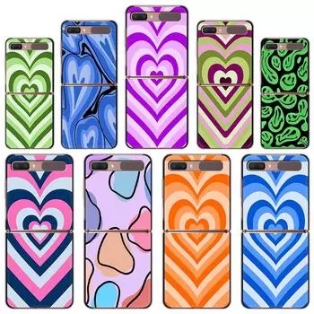 Чехол для телефона Latte Pink Purple Love Coffee Heart для Samsung Galaxy Z Flip 4 Fold Black Hard PC Shell Z Flip3 5G Cover Z Flip 3