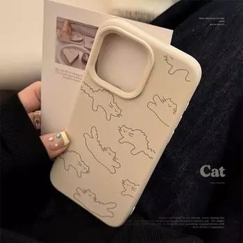 Чехол для телефона Line Hair Cat для iPhone 16/15/14/13/12/11 16promax