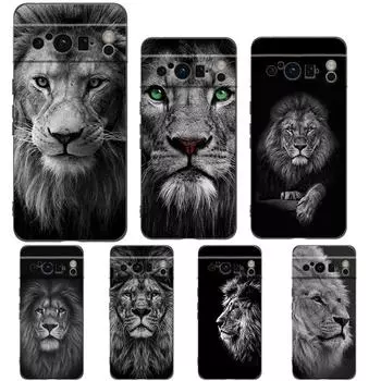 Чехол для телефона Lion Wild Animals для Google Pixel 8 7 6 Pro 6A 7A 5G, мягкий силиконовый противоударный чехол TPU черного цвета, Fundas Pixel 7
