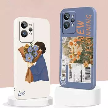 Чехол для телефона Liquid Rope Flowers Boy Love Girl для OPPO Realme Q3S Q5i 50A 50i C21Y C11 GT Neo3 Neo2 9 9i 8 8i 7 Pro Plus Realme 7(Global)