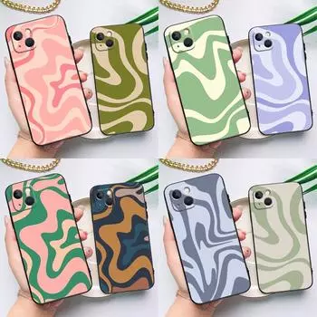 Чехол для телефона Liquid Swirl Abstract Beige Sage Green для iPhone 15 14 Pro Max 11 13 12 Mini X XR XS Max SE 2020 7 8 Plus Cover Capa iPhone 7 8