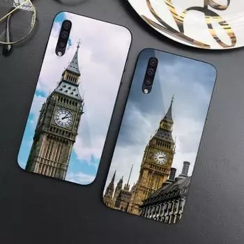 Чехол для телефона London Big Ben для Samung A32 A51 A52 NOTE 10 20 S10 S20 S21 S22 Pro Ultra Black PC Glass Phone Cover Samsung S22