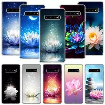 Чехол для телефона Lotus Blue White Flowers для Samsung Galaxy S20 FE S10 Plus S21 S22 Ultra S10E S9 S8 S7 Edge J4 + Fundas Cover Coque Samsung S20 FE