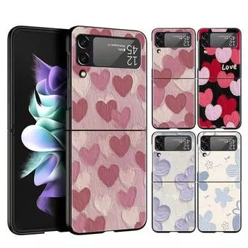 Чехол для телефона Love Flower Art для Samsung Galaxy Z Flip 3 4 5, складной чехол для Samsung Z Flip3 Flip4 Flip5, жесткий чехол для ПК Samsung Z Flip 5