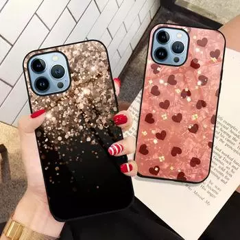 Чехол для телефона Love Heart Capas для Iphone 14 13 11 12 Pro Max Mini Xs Xr X, чехол из закаленного стекла для Iphone 7 8 6s Plus Se 2022 For iphone 11 Pro