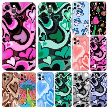 Чехол для телефона Love Heart для iPhone 5 5s 2020se 6 6s 7 8 plus x 10 XR XS 11 12 13 mini pro MAX черная задняя крышка из ТПУ iphone 5 5S SE 2016