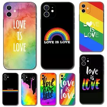 Чехол для телефона Love Is Love для iPhone 5 5S 2020se 6 6s 7 8 plus x 10 XR XS 11 12 13 mini pro MAX, черная задняя крышка из ТПУ iphone 5 5S SE 2016