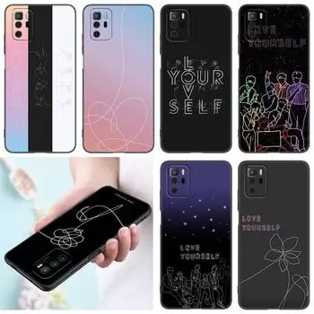 Чехол для телефона Love Yourself с цветком для Xiaomi Redmi Note 7 8 9 10 Lite 11 11E 11T 12 Pro 11S 4G 10T 5G 8T 9S 10S, черный чехол из ТПУ Redmi Note 7(Pro)