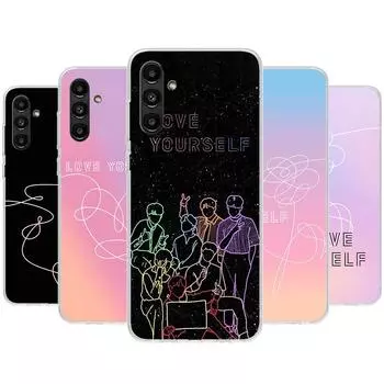 Чехол для телефона Love Yourself с цветочным сердечком Kpop для Samsung Galaxy A55 A54 A53 A52 A15 A14 A13 A12 A35 A34 A33 A32 A25 A24 A23 A Samsung A15