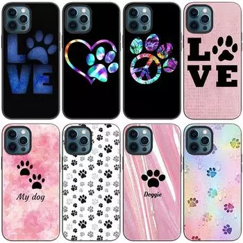 Чехол для телефона «Лучшие друзья» с собачьей лапой для Apple iPhone 14 13 12 Mini 11 Pro Max 7 8 XR X XS 7 8 Plus SE 2020 2022, черный чехол iPhone 14