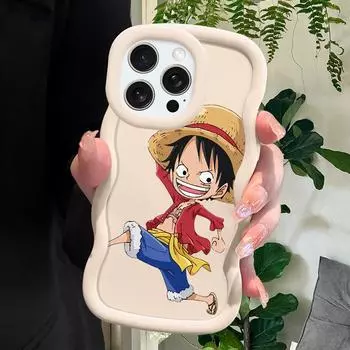 Чехол для телефона Luffy для iPhone 11 12 13 14 15 Pro Max 6 6S 7 8 Plus Xs Wave Edge, противоударный защитный резиновый чехол iPhone 6S Plus розовый