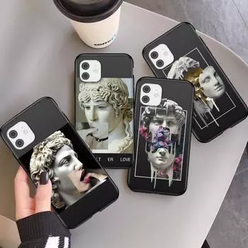 Чехол для телефона LUPWAY Retro Art Line Sculpture для iPhone 11 Pro Max 12 Mini SE 2020 XR X XS Max 7 8 Plus, матовая абстрактная задняя крышка iPhone 5 5s SE