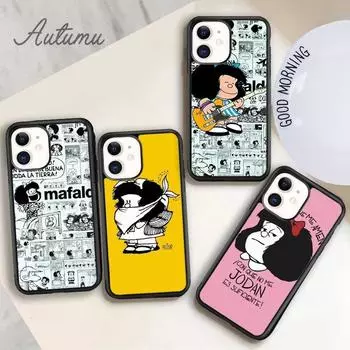Чехол для телефона Mafalda с мультяшным милым рисунком для iPhone 11 12 13 14 Pro Max mini X XR XS SE 2020 6S 7 8 Plus Samsung Galaxy S21 S22 iPhone 6plus