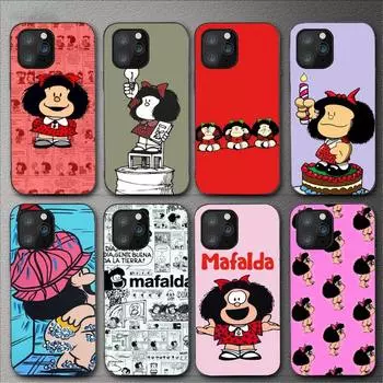Чехол для телефона Mafalda с рисунком мультфильма для Iphone 11 12 Mini 13 14 Pro Xs Max X 8 7 6s Plus 5 Se Xr Shell iPhone12mini