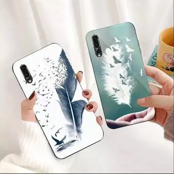 Чехол для телефона Magic Feather для Huawei P50 P40 P30 P20 Pro Mate 40 30 20 Pro Nova 9 8 7, защитное стекло для телефона из ПК Huawei P50 Pro