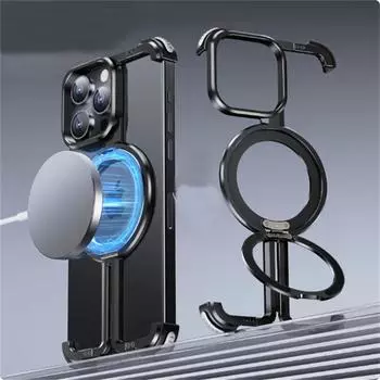 Чехол для телефона Magsafe для iPhone15/pro/max, противоударный бампер для телефона, магнитный защитный чехол для мобильного телефона с беспроводной зарядкой iPhone 15 Pro Max чёрный