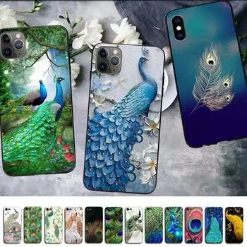 Чехол для телефона MaiYaCa с павлиньим пером для iPhone 11 12 13 mini pro XS MAX 8 7 6 6S Plus X 5S SE 2020 XR iphone 5 5s SE
