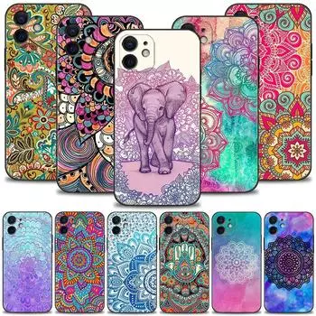 Чехол для телефона Mandala Chakra Yoga для Iphone 14 14 13 12 11 Pro Max Xs Max Xr X 7 8 Plus 12 Mini 6s, силиконовый чехол черного цвета For iPhone 6 6S Plus