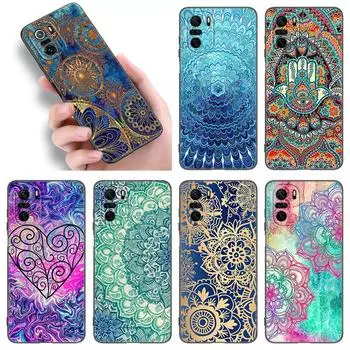 Чехол для телефона Mandala Chakra Yoga для Xiaomi POCO F2 F3 M2 M3 M4 X3 X4 Pro NFC F4 GT 5G F1 X2 C3 C31 C40 M5S из мягкого ТПУ черного цвета Xiaomi POCOphone F1